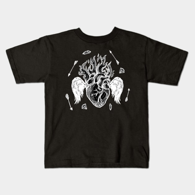 Chalkboard Heart Kids T-Shirt by Venus Complete